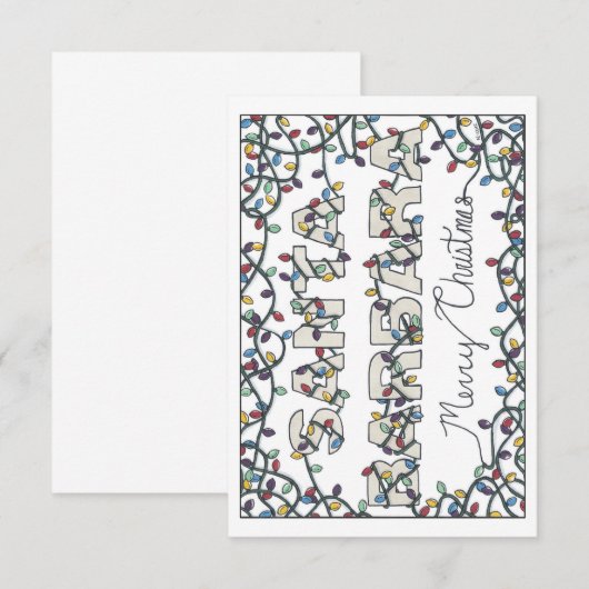 Santa Barbara Kerstverlichting Bedankkaart (Voorkant / Achterkant)