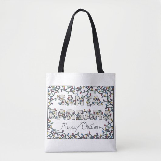 Santa Barbara Kerstverlichting Tote Bag (Voorkant)