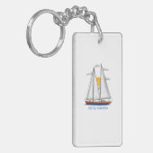Santa Barbara Kustal Nautical Sailing Sailor Sleutelhanger (Voorkant Links)