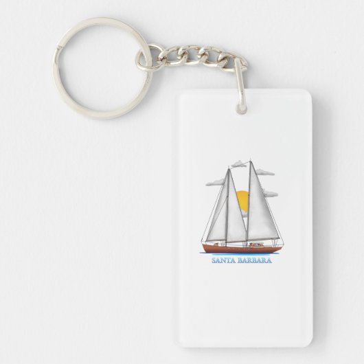 Santa Barbara Kustal Nautical Sailing Sailor Sleutelhanger (Voorkant)