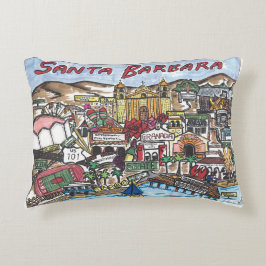 Santa Barbara Map Accent Pillow Accent Kussen