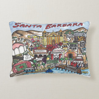 Santa Barbara Map Accent Pillow Accent Kussen