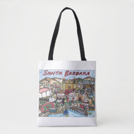 Santa Barbara Map Canvas tas