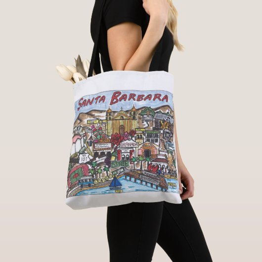 Santa Barbara Map Canvas tas (Dichtbij)
