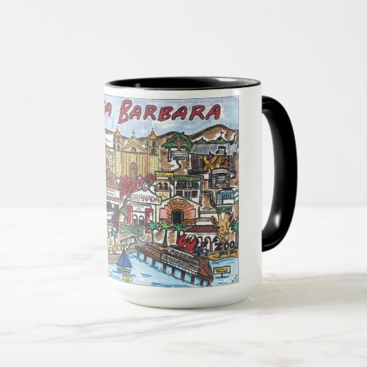 Santa Barbara Map Coffee Mok (Voorkant rechts)