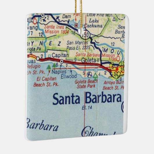 Santa Barbara  Map Keramisch Ornament (Rechts)