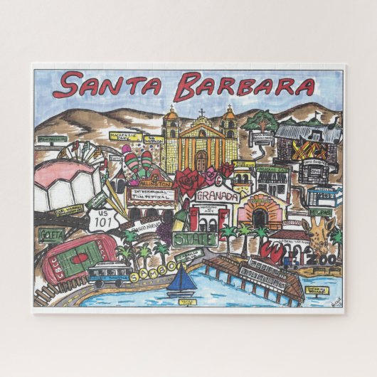 Santa Barbara Map Puzzle Legpuzzel (Horizontaal)