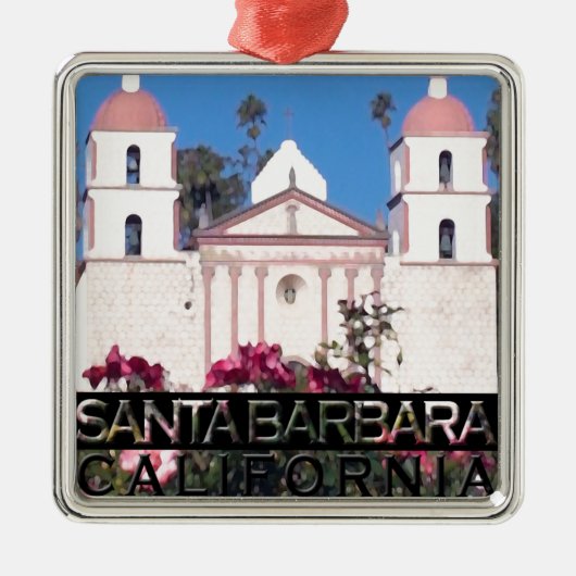 Santa Barbara Metalen Ornament (Voorkant)
