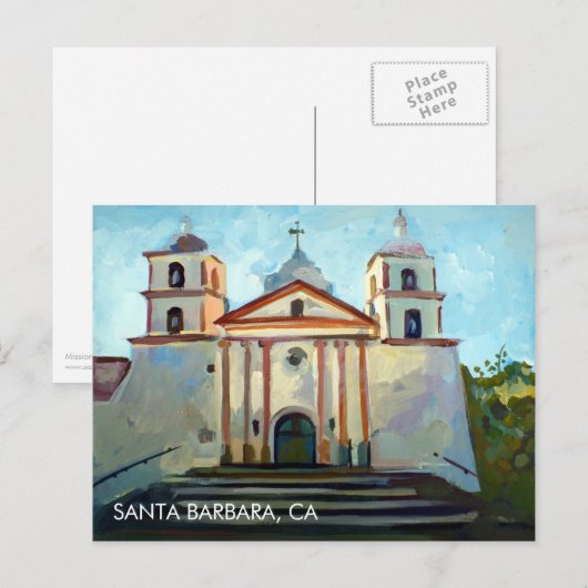 Santa Barbara Mission Briefkaart (Voorkant / Achterkant)