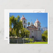 Santa Barbara Mission Briefkaart (Voorkant / Achterkant)