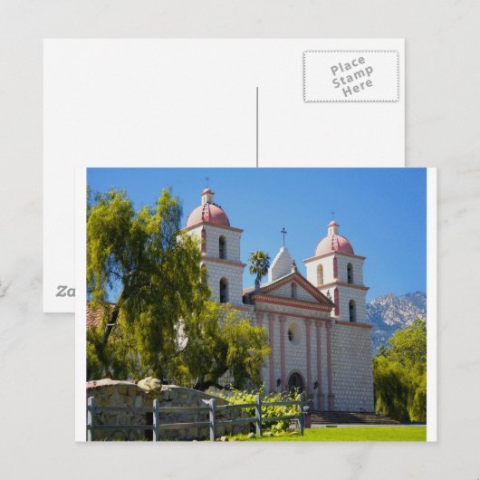 Santa Barbara Mission Briefkaart (Voorkant / Achterkant)