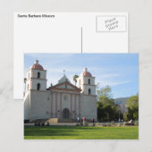 Santa Barbara Mission, Californië Briefkaart (Voorkant / Achterkant)