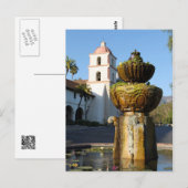 Santa Barbara Mission Fountain Briefkaart (Voorkant / Achterkant)