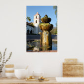 Santa Barbara Mission Fountain Poster (Keuken)