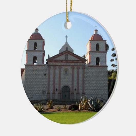 Santa Barbara Mission Keramisch Ornament (Links)