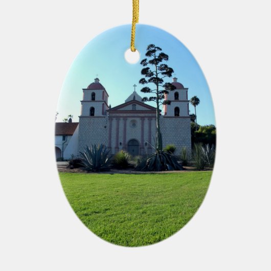 Santa Barbara Mission Keramisch Ornament (Voorkant)