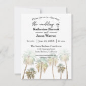 Santa Barbara Palm Trees Beach Waterverf Kaart (Voorkant)