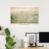 Santa Barbara. Panoramische kaart 1877 (1581A) Poster (Thuiskantoor)