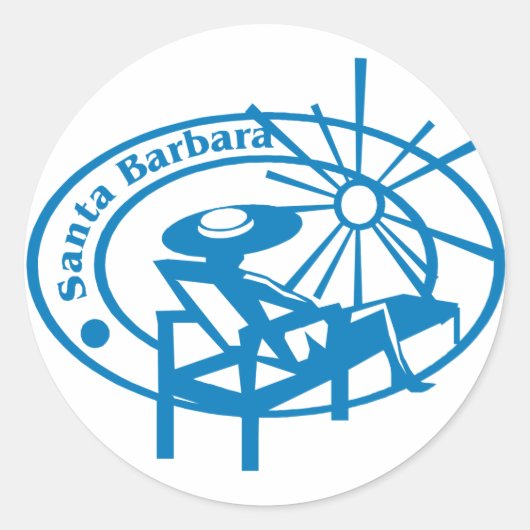 Santa Barbara Ronde Sticker (Voorkant)