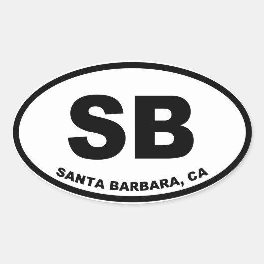 Santa Barbara SB Ovale Sticker (Voorkant)