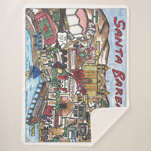 Santa Barbara Sherpa Throw Blanket (Voorkant)