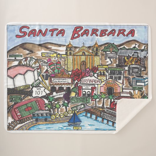 Santa Barbara Sherpa Throw Blanket (Voorkant (horizontaal))