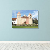 Santa Barbara Spaanse missie, Californië Canvas Afdruk (Insitu (Houten vloer))