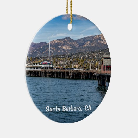 Santa Barbara, Stearns Wharf en Brown Pelican Keramisch Ornament (Rechts)