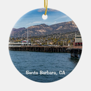 Santa Barbara, Stearns Wharf en Brown Pelican Keramisch Ornament
