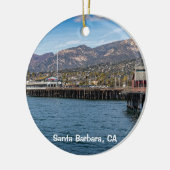 Santa Barbara, Stearns Wharf en Brown Pelican Keramisch Ornament (Links)
