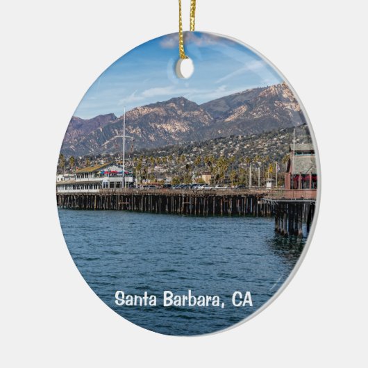 Santa Barbara, Stearns Wharf en Brown Pelican Keramisch Ornament (Links)