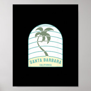 Santa Barbara-strand Californië Palmboom Ca-vakant Poster