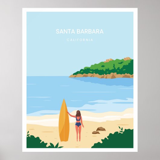 Santa Barbara strand Poster (Voorkant)