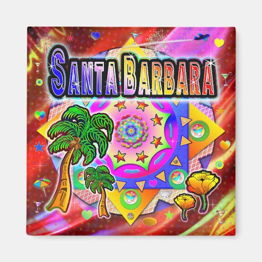 Santa Barbara Tropical Friends Magnet (Voorkant)
