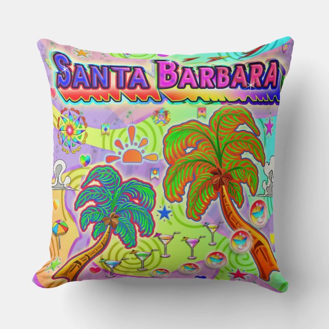 Santa Barbara Vacation Target Pillow Kussen (Voorkant)