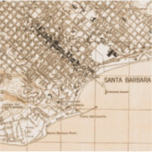 Santa Barbara vintage kaart verticale ansichtkaart Sticker (Voorkant)