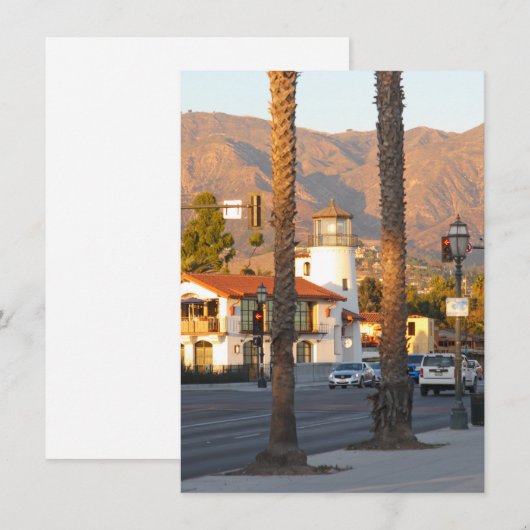 Santa Barbara vuurtoren, Californië kaart (Voorkant / Achterkant)