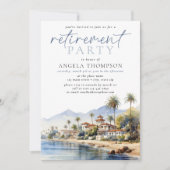 Santa Barbara Waterverf Eenvoudig Pensioenfeest Kaart (Voorkant)