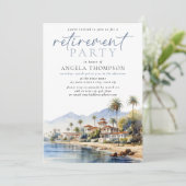 Santa Barbara Waterverf Eenvoudig Pensioenfeest Kaart (Staand voorkant)