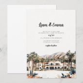 Santa Barbara Waterverf Trouwbestemming Kaart (Voorkant / Achterkant)