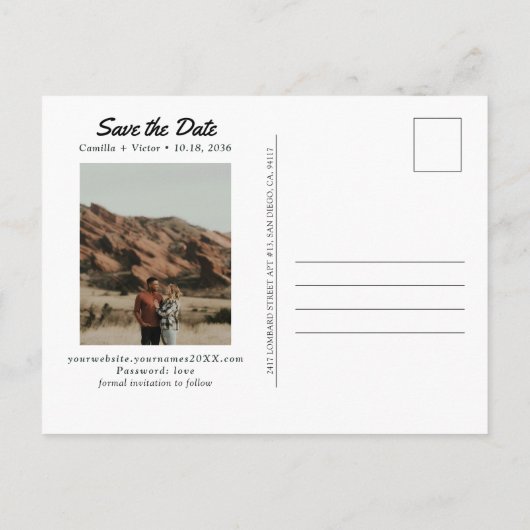 Santa Barbara Wedding Save the Date Briefkaart (Achterkant)
