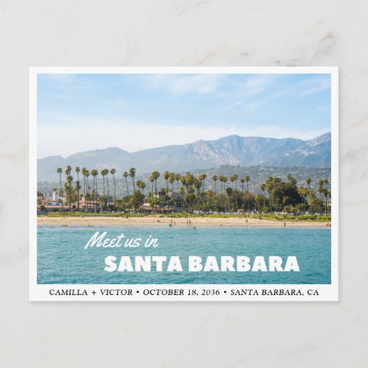 Santa Barbara Wedding Save the Date Briefkaart (Voorkant)