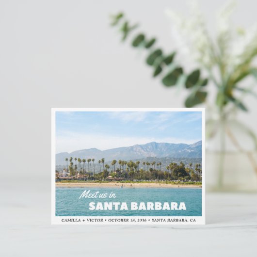 Santa Barbara Wedding Save the Date Briefkaart (Staand voorkant)