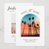 Santa Barbara Wedding Sunset Foto Save the Date Kaart (Voorkant / Achterkant)