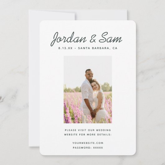 Santa Barbara Wedding Sunset Foto Save the Date Kaart (Achterkant)