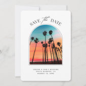 Santa Barbara Wedding Sunset Foto Save the Date Kaart (Voorkant)