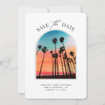 Santa Barbara Wedding Sunset Foto Save the Date