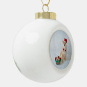 Santa Barkley Ceramic Ball Ornament (Links)