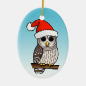 Santa Barred Owl Keramisch Ornament (Voorkant)