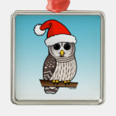 Santa Barred Owl Metalen Ornament (Voorkant)